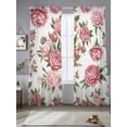 thumbnail image 1 of Sheer Curtains 96 Inches Long 2 Panels, Watercolor Pastoral Flowers Rod Pocket Curtain Voile Draperies, Abstract Country Floral Art Light Filtering Window Treatment for Living Room Kitchen Bedroom, 1 of 8