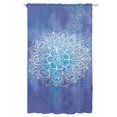 thumbnail image 1 of Sheer Curtains 96 Inches Long, Boho Flowers Semi Sheer Curtains Light Filtering Window Treatment, Blue Floral Bohemian Vintage Country Privacy Voile Drapes for Living Room Bedroom 52x96 Inch, 1 of 7