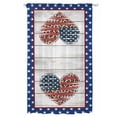 thumbnail image 1 of Sheer Curtains 96 Inches Long, Independence Day Semi Sheer Curtains Light Filtering Window Treatment, American Flag Leopard Print Love Wooden Privacy Voile Drapes for Living Room Bedroom 52x96 Inch, 1 of 7