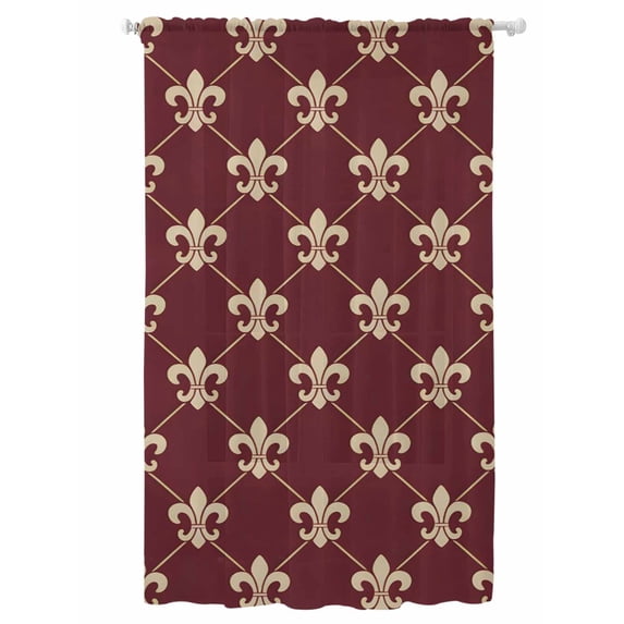 Sheer Curtains 96 Inches Long, Retro Boho Semi Sheer Curtains Light Filtering Window Treatment, Vintage Ethnic Tribe Abstract Art Privacy Voile Drapes for Living Room Bedroom 52x96 Inch