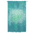 thumbnail image 1 of Sheer Curtains 96 Inches Long, Turquoise Boho Semi Sheer Curtains Light Filtering Window Treatment, Oriental Abstract Motifs Traditional Bohemian Privacy Voile Drapes for Living Room 52x96 Inch, 1 of 7