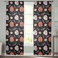 thumbnail image 1 of Sheer Curtains 96 inches Long, Halloween Scary Pumpkin Bat Black Light Filtering Sheer Window Curtains Rod Pocket Voile Drapes for Bedroom Living Room, 52"W x 96"L 2 Panels, 1 of 7