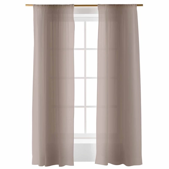 Sheer Curtains 96 inches Long, Mocha Brown Gradient Ombre Light Filtering Sheer Window Curtains Rod Pocket Voile Drapes for Bedroom Living Room, 52"W x 96"L 2 Panels