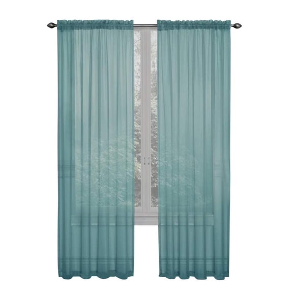 Sheer Curtains for Bedroom Windows, Basic Rod Pocket Voile Sheer Panels with Light Filter Window Treatments for Nursery/Bedroom, Green, 1 Panel, W39.4"x L78.8"