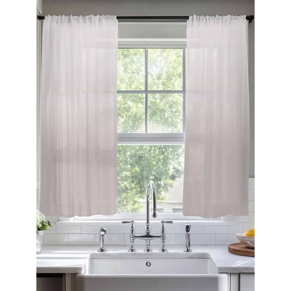 Sheer Curtains Brown Ombre 2 Panels Voile Window Drapes Gradient Gradual Color Light Filtering Window Treatments Semi Sheer Curtain Panels for Living Room Bedroom Bathroom 52x63 inches