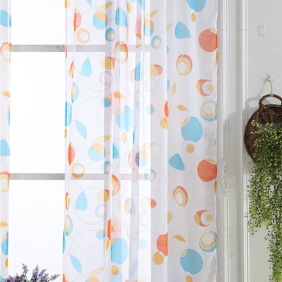 Sheer Curtains,Colorful Bohemian Print Window Curtains,for Bedroom Living Room Home Decor