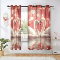 Sheer Curtains Grommet Drapes Window Treatments Light Filtering for Bedroom Living Room 2 Panels 42" x 63" White Swan Love