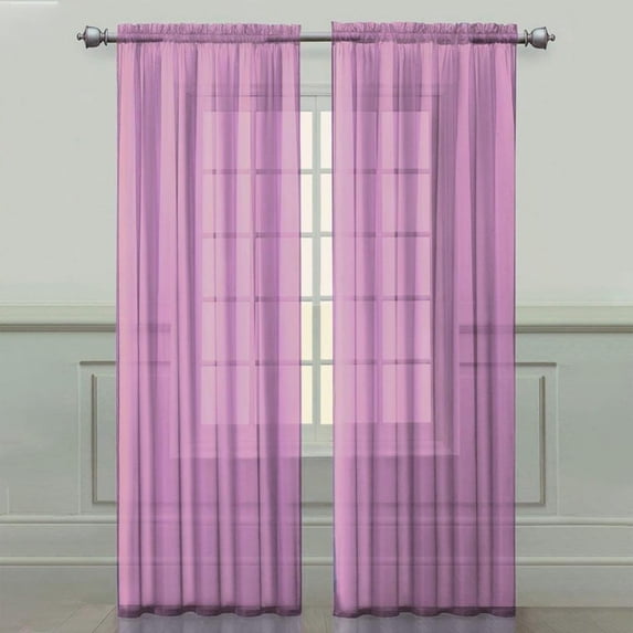 Sheer Curtains Linen Texture Window Panels, Semi Sheer Drapes, 39 x 79, 1 Panel