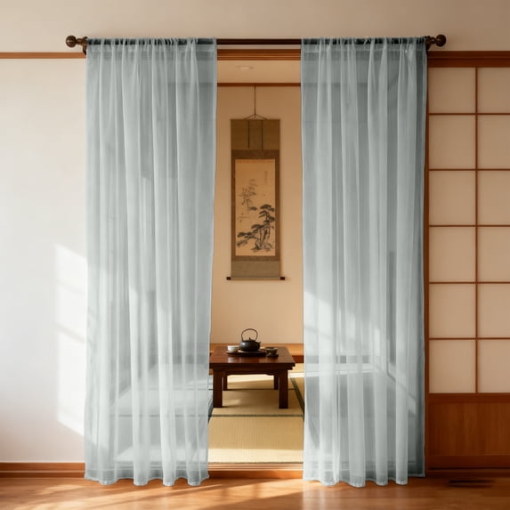 Sheer Curtains for Living Room, Lightweight Rod Pocket Sheer Drapes with Light Filtering, Translucent Window Curtain for Bedroom, Soft Polyester, 51.2x39.4in, 1 Panel