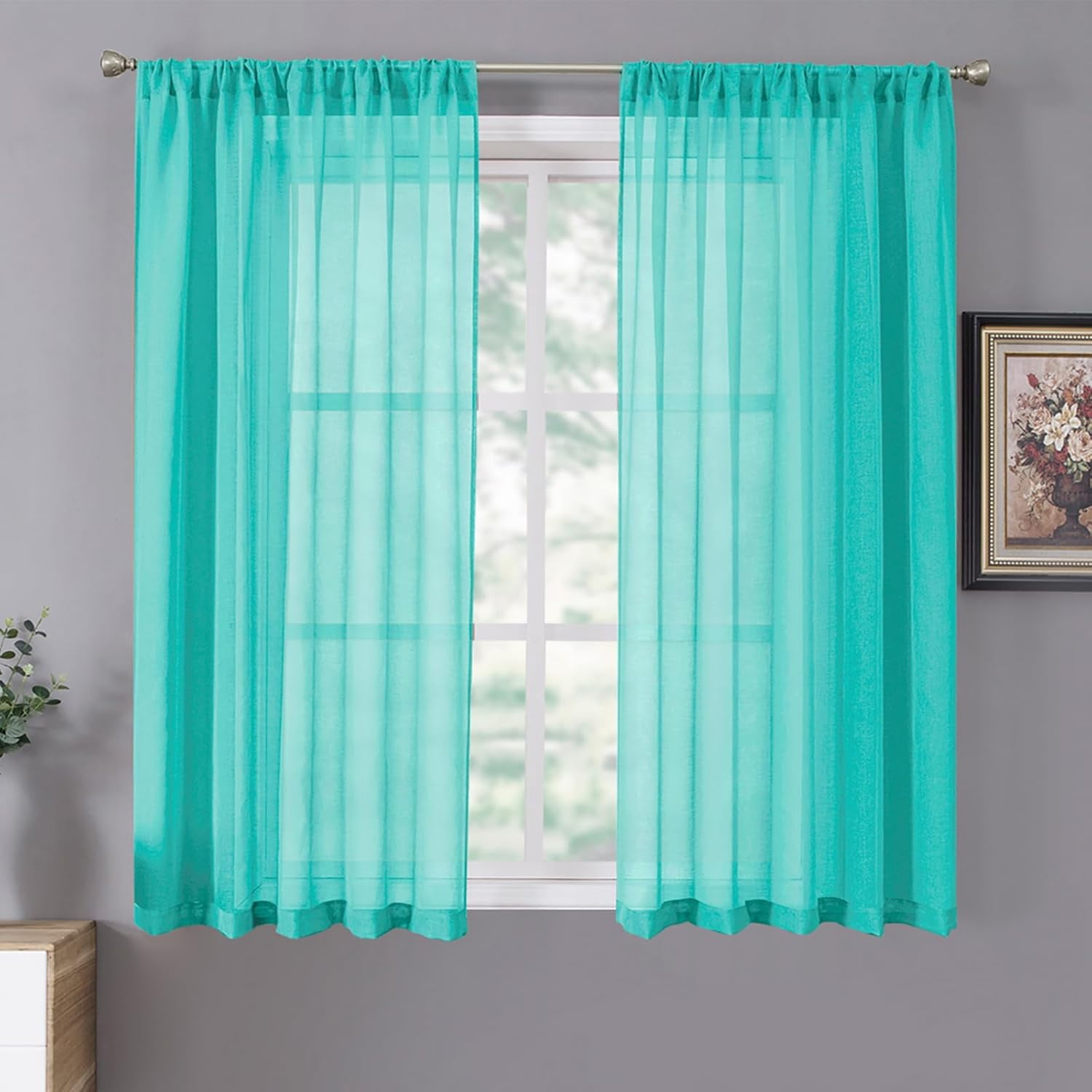 Sheer Curtains Living Room Linen Textured Curtain Sheers Light ...