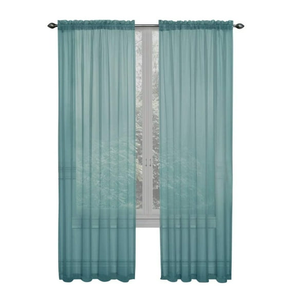 Sheer Curtains for Living Room - Privacy Linen Fabric Curtains Farmhouse Country Curtains for Patio Door Bedroom Bay Window, W 40 x L 78 inch, 2 Panels
