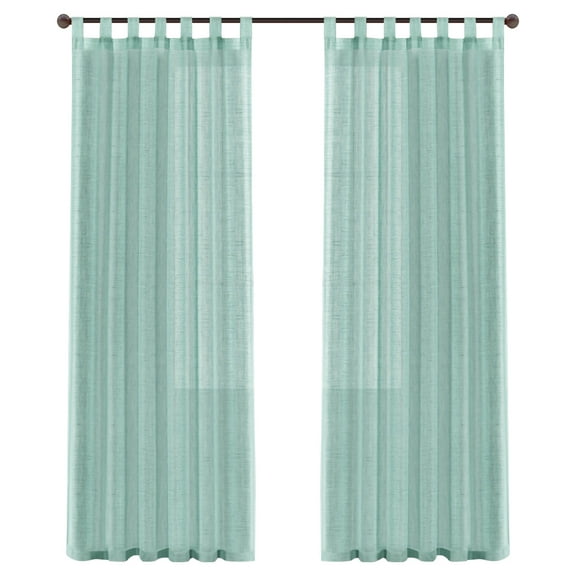 Sheer Curtains for Living Room Window Drape Lightweight Semi Translucent Cotton Linen Look Lace Curtain for Bedroom Shabby Chic Farmhouse Decor Green 130*180cm