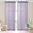 thumbnail image 1 of Sheer Curtains Set of 2, 54" X 84" Window Solid Sheer Curtain Drapes Grommet Top Panels for Bedroom Living Room Kitchen Color: Plum, 1 of 5