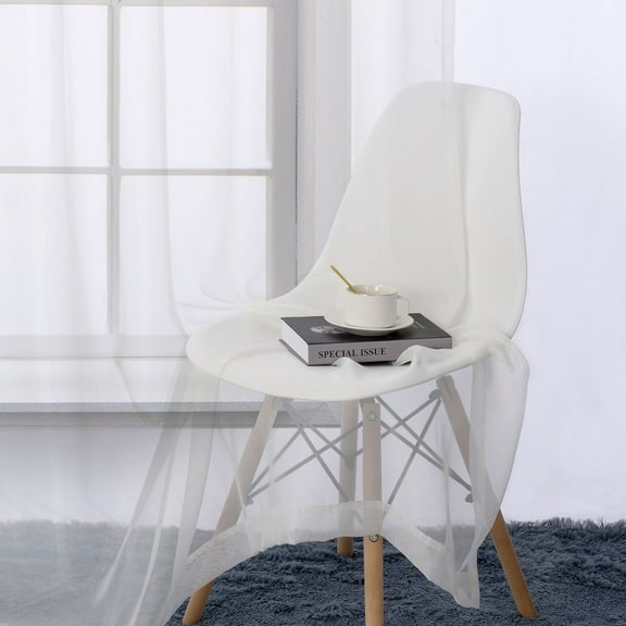 Sheer Curtains Set of 2, 54" X 90" Window Solid Sheer Curtain Drapes Grommet Top Panels for Bedroom Living Room Kitchen Color: Beige / Ivory