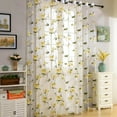 thumbnail image 1 of Sheer Curtains Yellow Flower Leaf Printed Floral Embroidered Bedroom Curtain Sheers Rod Pocket Voile Faux Linen Window Curtains for Living Room, 42 x 84 inches Long, Set of 2 Panels, 1 of 1