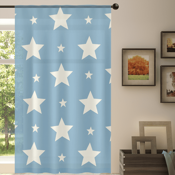 Sheer Curtains for Bedroom 84 Inch Length Star Pattern Sheers for Living Room Transparent Grommet Window Treatments Taupe 55" x 84"