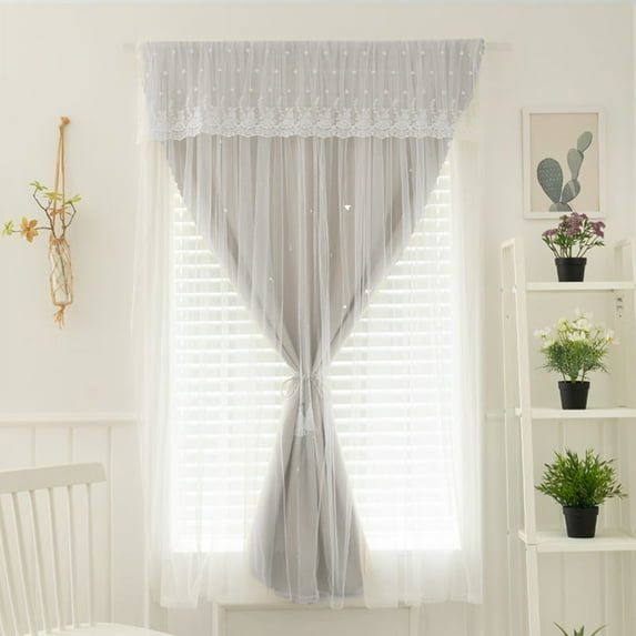 Sheer Embroidered Curtains for Window, Lightweight Light-Filtering Opaque Voile Panels, Soft Breathable Polyester for Living Room, Bedroom and Guest Room, Easy Installation and Elegant Room Decor