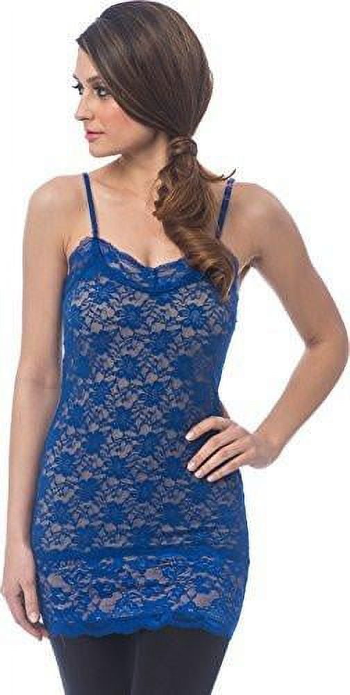 Sheer Extra Long Lace Cami w/ Adjustable Straps …