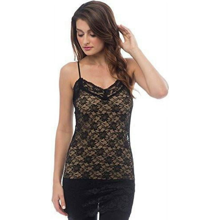 Sheer Extra Long Lace Cami w/ Adjustable Straps … 