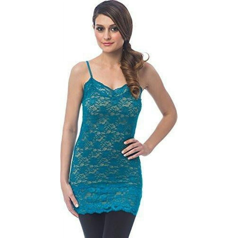 Sheer Extra Long Lace Cami w/Adjustable Straps