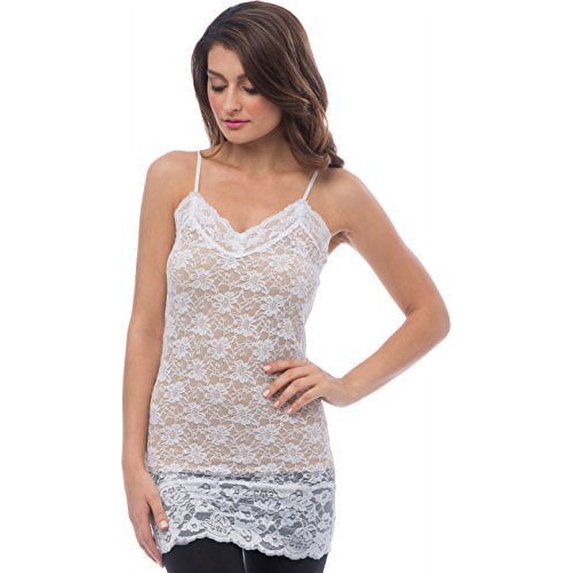 Sheer Extra Long Lace Cami w/ Adjustable Straps â¦