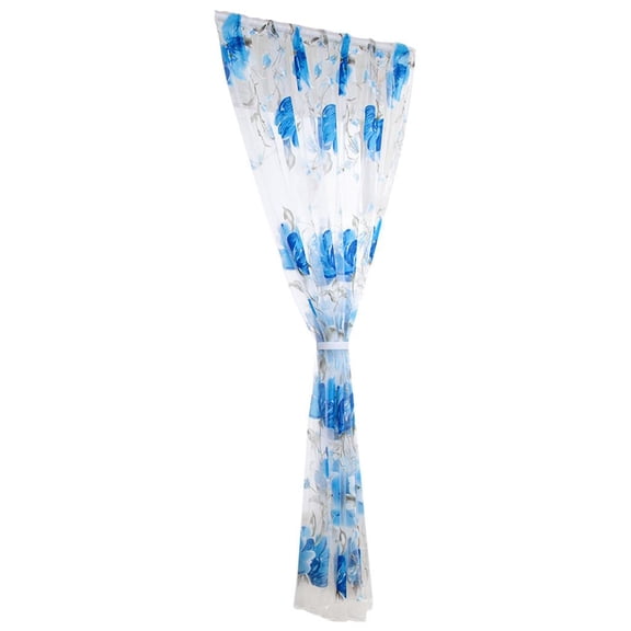 Sheer Floral Curtains, Light Filtering Curtains, 39X51 In, Blue, 1 Pc, Living Room Decorations, Window Coverings, Sheer Panel