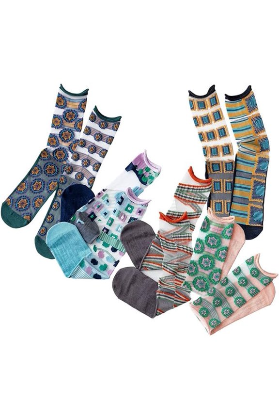 Sheer Floral Socks for Women, Transparent Ankle Ruffle Socks, Heart Socks, Ultra Thin Crew Fancy Dress Sock