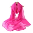 thumbnail image 1 of Sheer Gauze Scarf Wrap, Lightweight Sun Protection Shawl for Women, Soft Breathable Summer Neck Cover for Beach Vacation, Elegant Solid Color Scarf for Outdoor and Daily Use - Hot Pink, 1 of 4