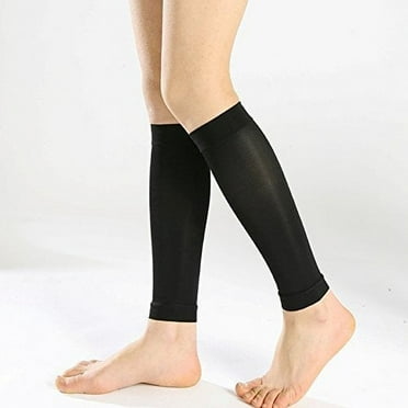 Sheer Graduated Compression Calf / Shin Splint Firm Support Sleeves - One Pair - X-Large, Black