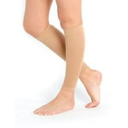 Sheer Graduated Compression Calf / Shin Splint Firm Support Sleeves - One Pair - XX-Large, Beige