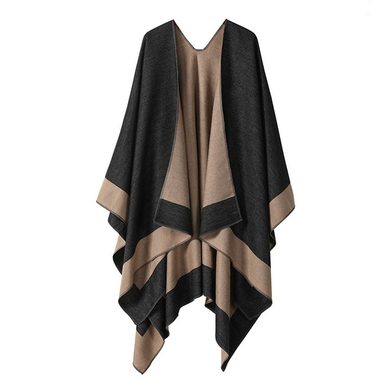 Sheer Jacket for Formal Dress Womens Color Blocking Autumn Winter Windproof Warm Cloak Shawl Shawl Cardigan Shawl Walmart