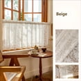 thumbnail image 1 of Sheer Kitchen Café Curtains with Floral Pattern, Short Window Tier Curtain for Kitchen, Bathroom or Small Windows, 1 of 8