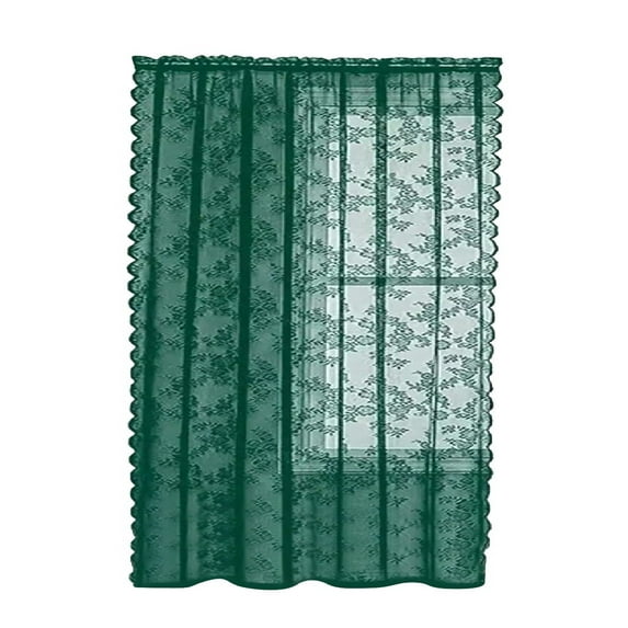 Sheer Lace Curtains 55X45 Inches, Semi Transparent Decorative Window Curtains for Living Room Bedroom, Elegant Polyester Drapes Panels Machine Washable, 1 Curtain