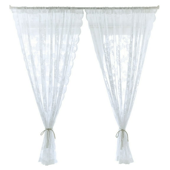 Sheer Lace Curtains for Bedroom Ivory Elegant Victorian Curtains Floral Kitchen Window Curtains