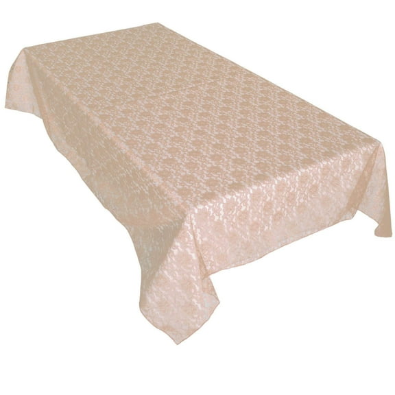 Sheer Lace Tablecloth Overlay Wedding and Party Decoration Beige