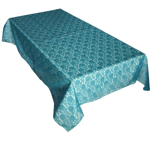 Sheer Lace Tablecloth Overlay Wedding and Party Decoration Teal