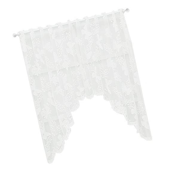 Sheer Laces Curtain Panel Florals Butterfly Embroidery for Door Kitchen Bathroom Window Rod Pocket Top