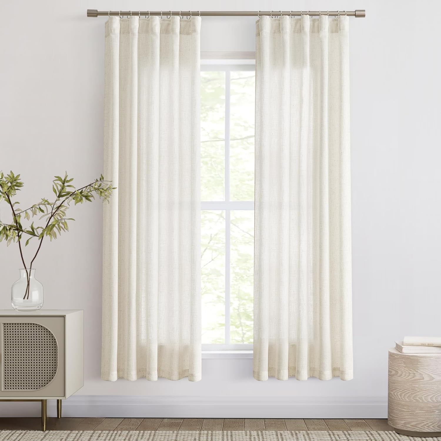 Sheer Linen Curtains 72 Inch Length Cream Colored Curtains For Bedroom