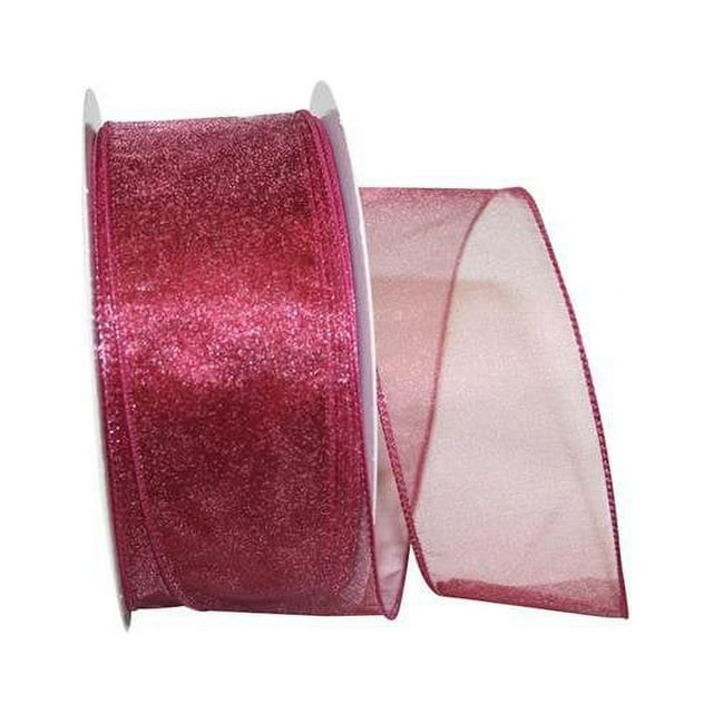 Sheer Lovely Value Wired Edge Ribbon - Burgundy - 2.5 in. x 50 yards
