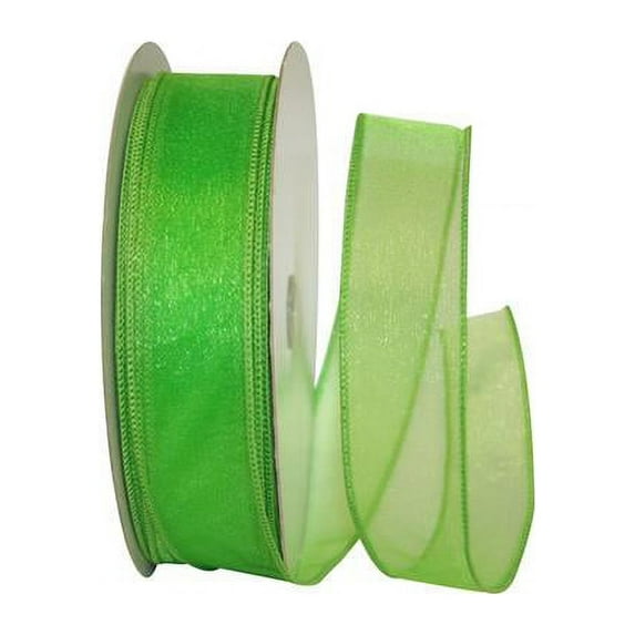Sheer Lovely Value Wired Edge Ribbon - Lime - 1.5 in. x 50 yards