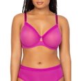 thumbnail image 1 of Sheer Mesh Full Coverage Unlined Underwire Bra - Cosmo Pink, 1 of 6
