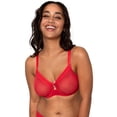 thumbnail image 1 of Sheer Mesh Full Coverage Unlined Underwire Bra - Diva Red, 1 of 1