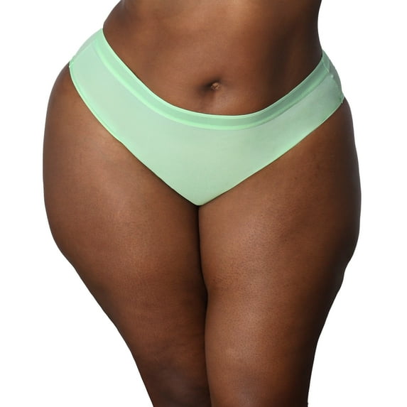 Sheer Mesh High Cut Brief - Appletini