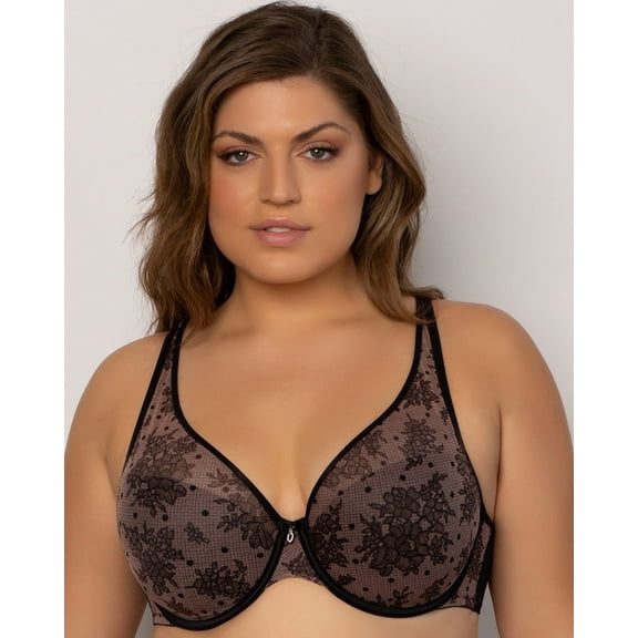 Sheer Mesh Plunge T-Shirt Bra - Chantilly