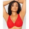 thumbnail image 1 of Sheer Mesh Plunge T-Shirt Bra - Diva Red, 1 of 5