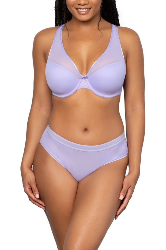 Sheer Mesh Plunge T-Shirt Bra - Lavender Mist