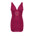 thumbnail image 1 of Sheer Mesh Ruched Side Chemise & G-string Raspberry Sm, 1 of 2