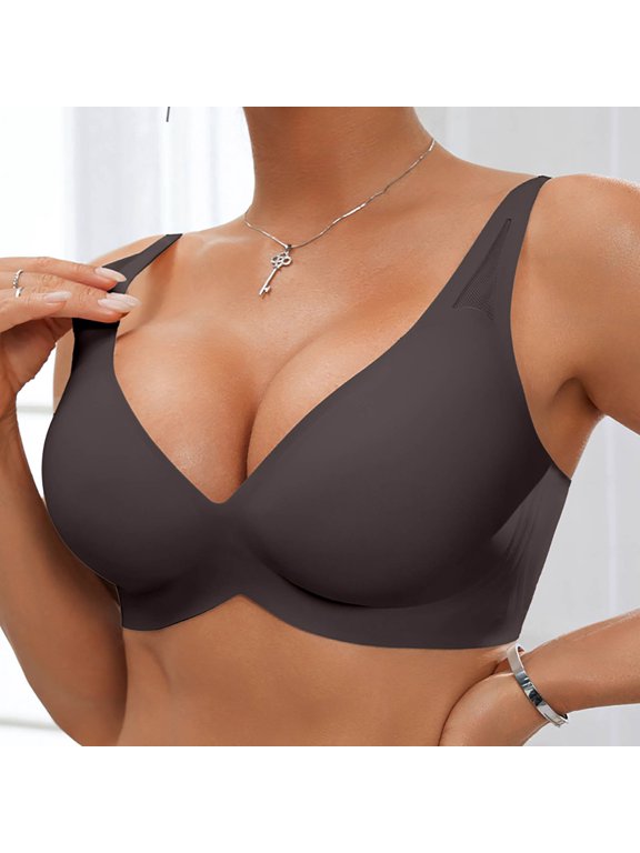Sheer Mesh Seamless Underwire Bra Comfortable Push Up Bralette Thin Straps Back Lightweight Breathable Everyday WearDark GrayL