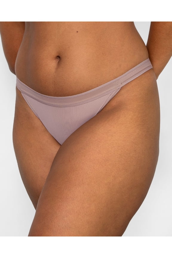 Sheer Mesh String Bikini Panty - Bark