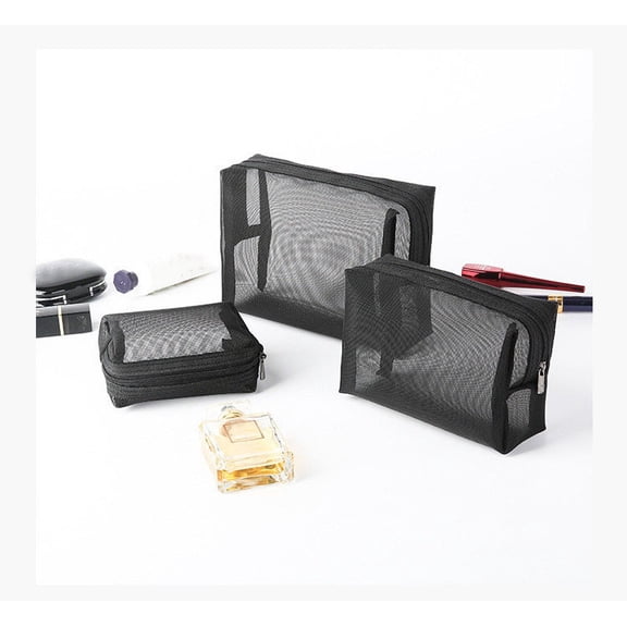 Sheer Mesh Toiletry Bag for Travel with Durable Zipper and Multiple Pockets for Easy Access and Visibility Perfect for Daily Essentials and On-The-Go Organization Ihhddx